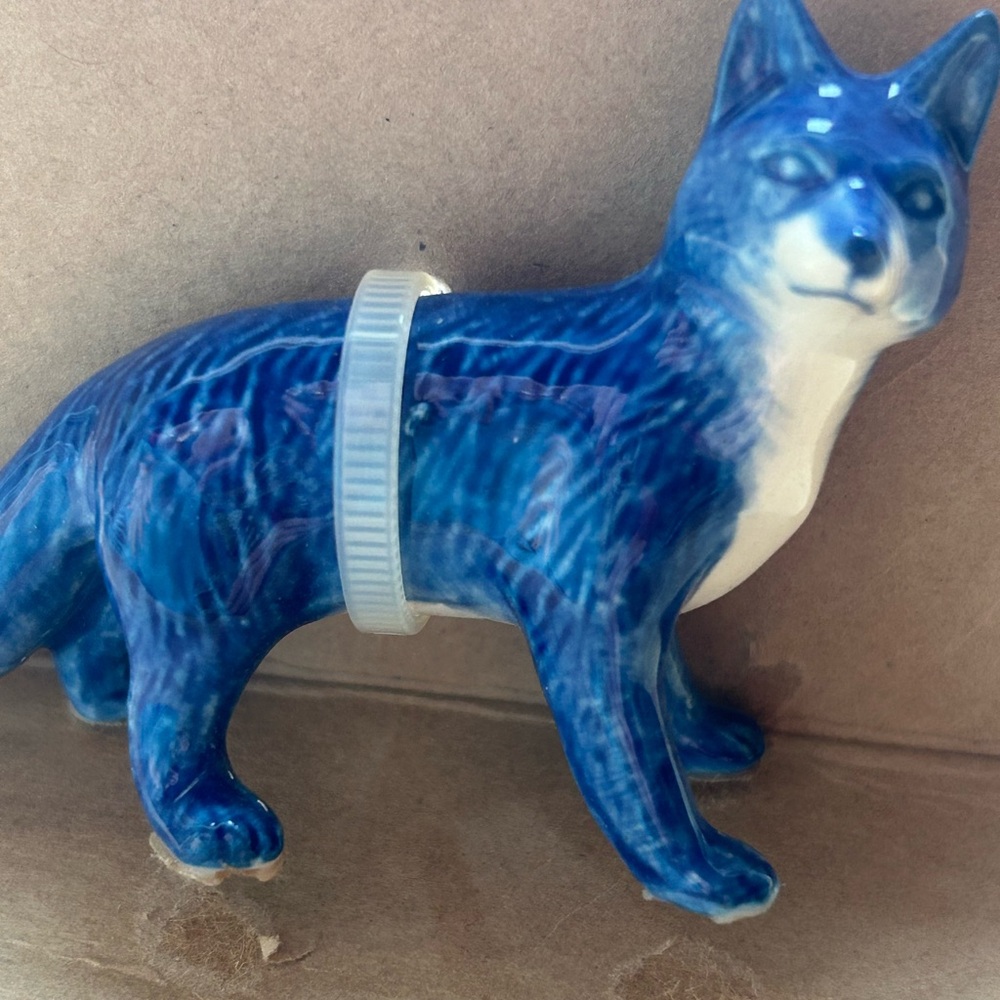 3/$30✨💙Heinen Delfts Blauw Blue Fox Cermic Figurine🦊